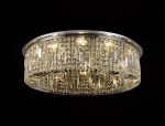 Amerigo 85cm Round Flush Chandelier, 12 Light E14, Polished Chrome/Crystal Item Weight: 21kg