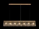 Amerigo 138x9cm Linear Pendant Chandelier, 7 Light E14, Gold/Crystal