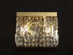 Amerigo 29x13cm Rectangular Small Wall Lamp, 2 Light E14, Gold/Crystal