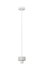 Konos 10cm Suspension (FRAME ONLY), 1 x E27, Matt White / Marble / White Fabric