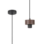 Konos 10cm Suspension (FRAME ONLY), 1 x E27, Matt Black / Walnut / Black Fabric