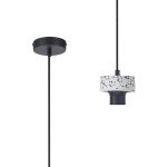 Konos 10cm Suspension (FRAME ONLY), 1 x E27, Terrazzo Marble / Black / Black Fabric