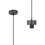 Konos 10cm Suspension (FRAME ONLY), 1 x E27, Aged Pewter / Black Fabric