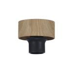 Konos 10cm Ceiling Light (FRAME ONLY), 1 x E27, Matt Black / Teak