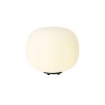Horus Medium Oval Ball Table Lamp 1 Light E27 Matt Black Base With Frosted White Glass Globe