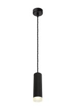 Seaford 6.5cm 1 Light 20cm Pendant Light GU10, Sand Black/Acrylic Ring
