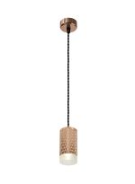 Seaford 6.5cm 1 Light 11cm Pendant Light GU10, Rose Gold/Acrylic Ring