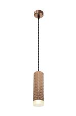 Seaford 6.5cm 1 Light 20cm Pendant Light GU10, Rose Gold/Acrylic Ring
