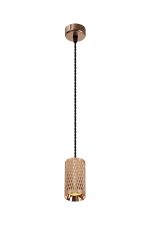 Seaford 6.5cm 1 Light 11cm Pendant Light GU10, Rose Gold