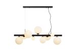 Monza Linear Pendant, 9 x G9, Satin Black, Opal Glass