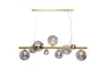 Monza Linear Pendant, 9 x G9, Satin Gold, Smoke Plated Glass