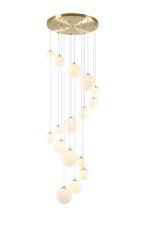 Monza 60cm Pendant, 16 x G9, Satin Gold, Opal Glass