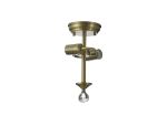 Amara 16.8cm Semi Flush Ceiling Light (FRAME ONLY), 2 x E27, Antique Brass