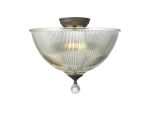 Amara 2 Light Semi Flush Ceiling E27 With Dome 38cm Glass Shade Graphite/Clear