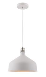 Tourish 30cm Medium Pendant, 1 x E27, Sand White/Satin Nickel/White