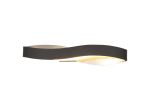 Unitclub 33cm Linear Wall Lamp, 1 x 6W LED, 3000K, 420lm, Sand Anthracite/Satin Nickel, 3yrs Warranty