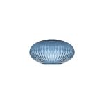 Urasawa 20cm Oval Sphere Ribbed Glass (G), Petrol Blue