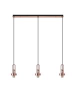 Urasawa Linear 3 Light Pendant, (FRAME ONLY), 3 x E27, Copper/Matt Black