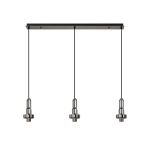Urasawa Linear 3 Light Pendant, (FRAME ONLY), 3 x E27, Black Chrome/Matt Black