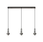 Urasawa Linear Suspension Kit, (FRAME ONLY), 3 x E27, Black Chrome/Matt Black