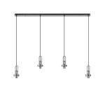 Urasawa Linear 4 Light Pendant, (FRAME ONLY), 4 x E27, Polished Nickel/Matt Black