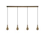 Urasawa Linear 4 Light Pendant, (FRAME ONLY), 4 x E27, Brass Gold/Matt Black