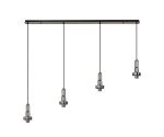 Urasawa Linear 4 Light Pendant, (FRAME ONLY), 4 x E27, Black Chrome/Matt Black