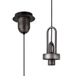 Urasawa 14cm 1 Light Pendant, (FRAME ONLY), 1 x E27, Aged Pewter/Matt Black