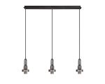 Urasawa Linear 3 Light Pendant, (FRAME ONLY), 3 x E27, Aged Pewter/Matt Black