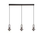 Urasawa Linear 3 Light Pendant, (FRAME ONLY), 3 x E27, Antique Silver/Matt Black