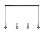 Urasawa Linear 4 Light Pendant, (FRAME ONLY), 4 x E27, Antique Silver/Matt Black