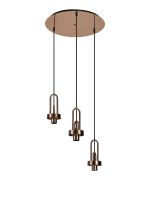 Urasawa 45cm 2m Round 3 Light Pendant, (FRAME ONLY), 3 x E27, Copper / Matt Black