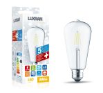 Value Classic LED Rustica Tradition Tip ST64 E27 6.5W Dimmable Lamp 2700K Warm White, 806lm, Clear Finish, 3yrs Warranty