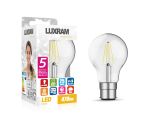 Value Classic LED GLS B22d Dimmable Lamp 4W Warm White 2700K, 470lm, Clear Finish
