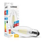 Value Classic LED Candle E27 Dimmable Lamp 4W Natural White 4000K, 470lm, Clear Finish, 3yrs Warranty