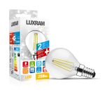 Value Classic LED Ball E14 2W Warm White Lamp, 2700K, 250lm, (Clear), 3yrs Warranty