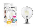Value Classic LED Globe 80mm E27 4W Warm White Lamp, 2700K, 470lm, Clear Finish
