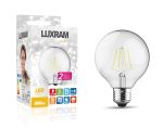 Value Classic LED Globe 80mm E27 8W Warm White Lamp, 2700K, 806lm, Clear Finish
