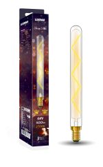 Classic Deco LED 280mm Tubular Z E14 Dimmable Lamp 6W 2700K Warm White, 500lm, Clear Glass, 3yrs Warranty