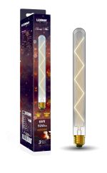 Classic Deco LED 280mm Tubular Z E27 Dimmable Lamp 6W 4000K Natural White, 500lm, Smoke Glass, 3yrs Warranty