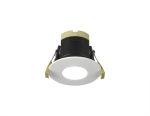 Prism 8W, Dimmable CCT LED Fire Rated Downlight, With Matt White, Cut Out: 70mm, 900lm, 60° Deg, IP65 DRIVER INC., 5yrs Warranty