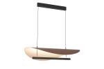 Abisal 1m Triac Dimmable Pendant, 40W LED, 3000K, 5360lm, Black/Dark Wood, 3yrs Warranty