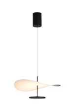 Abisal CCT Pendant, 18W LED, 2700-5700K CCT, 2330lm, Black/Dark Wood, 3yrs Warranty