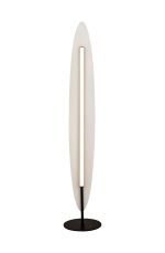 Abisal 1.6m Dimmable Floor Lamp, 40W LED, 2700-5700K CCT Remote Control, 4010lm, Black/Dark Wood, 3yrs Warranty