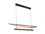 Abisal CCT 1.2m Pendant, 48W LED, 2700-5700K Remote Control, 6300lm, Black/Beech Wood, 3yrs Warranty