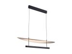 Abisal CCT 1.2m Pendant, 40W LED, 2700-5700K Remote Control, 5360lm, Black/Beech Wood, 3yrs Warranty