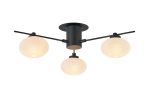 Addie Flush Ceiling, 3 Light G9, Satin Black/Opal A Glass