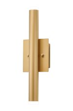 Rita 1+1 Up & Down Light Wall Light, 6W LED, 4000K, 390lm, IP44, Satin Gold, 3yrs Warranty