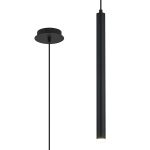 Rita 1 Light Pendant With 510mm Tube, 5W LED, 4000K, 325lm, IP44, Satin Black, 3yrs Warranty