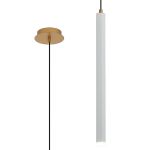 Rita 1 Light Pendant With 510mm Tube, 5W LED, 4000K, 325lm, IP44, Satin Gold/Satin White, 3yrs Warranty